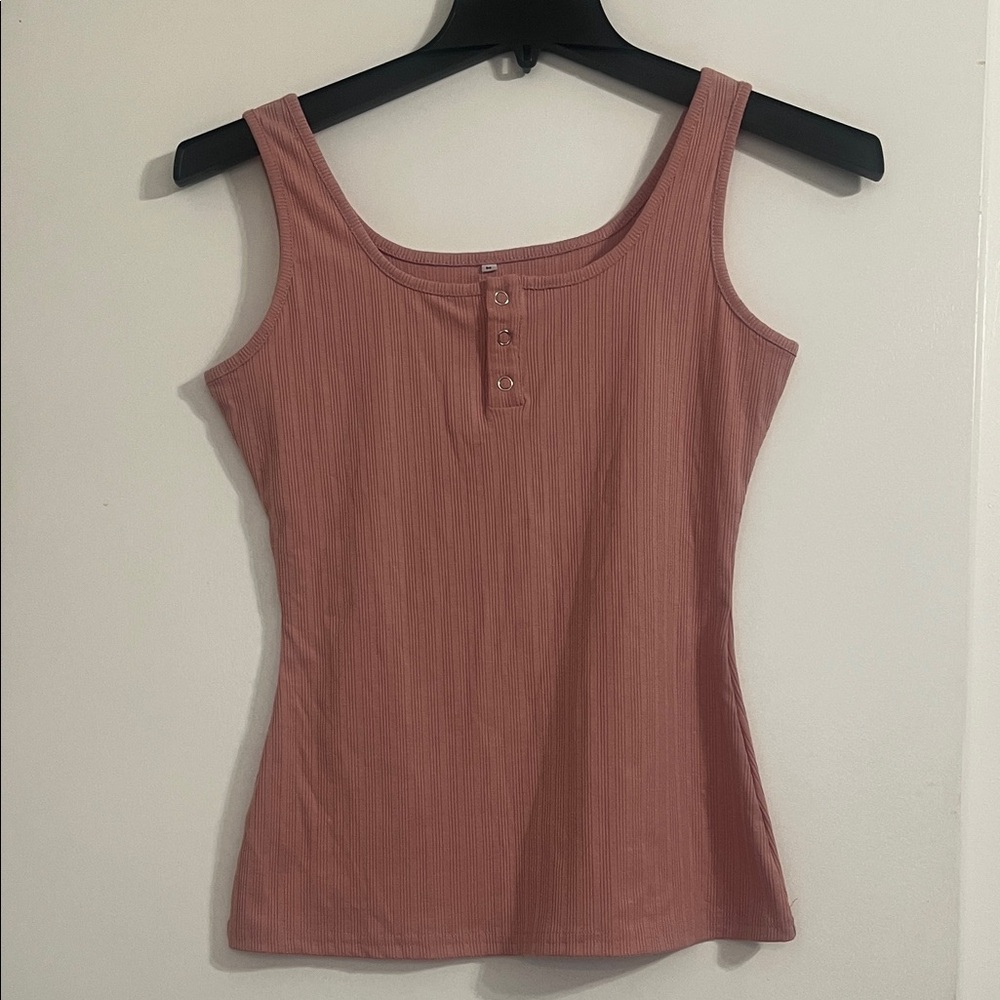 Women’s Elegant Mauve Sleeveless Tank Top Size M